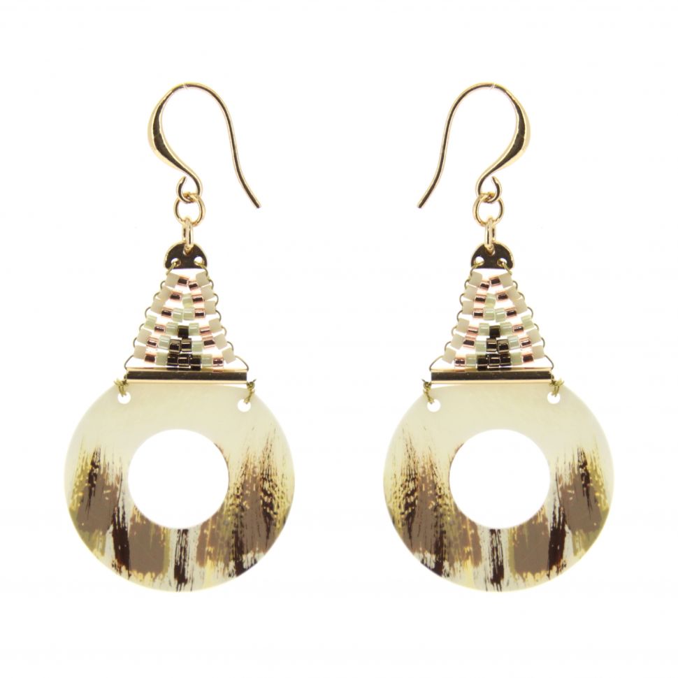 Boucles d'oreilles, nacre Lolina