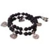 bracelet coeur et perles en bois Noir - 1832-4609