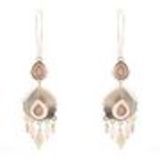 Boucles d'oreilles pendants à perles et strass, 9108 Doré