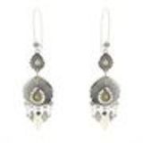 Boucles d'oreilles pendants à perles et strass, 9108 Doré