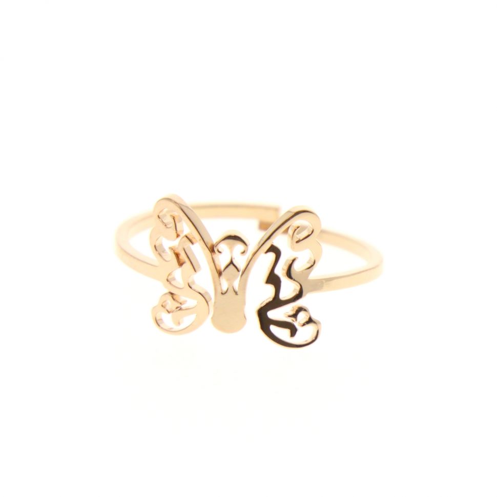 ROSY butterfly stainless steel ring