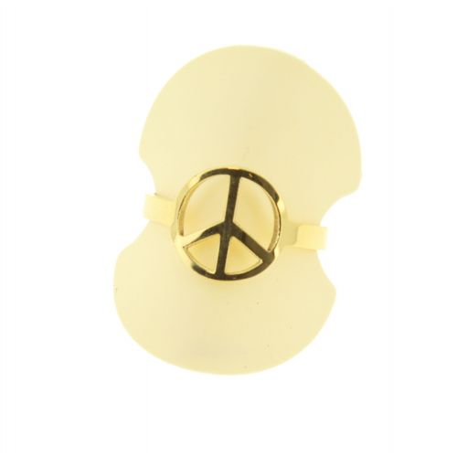 Ring "Peace and Love" yness in acciaio inox