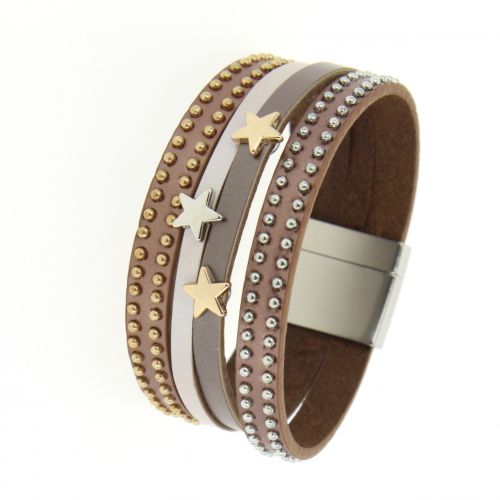 Armband manschette star leder MAHE