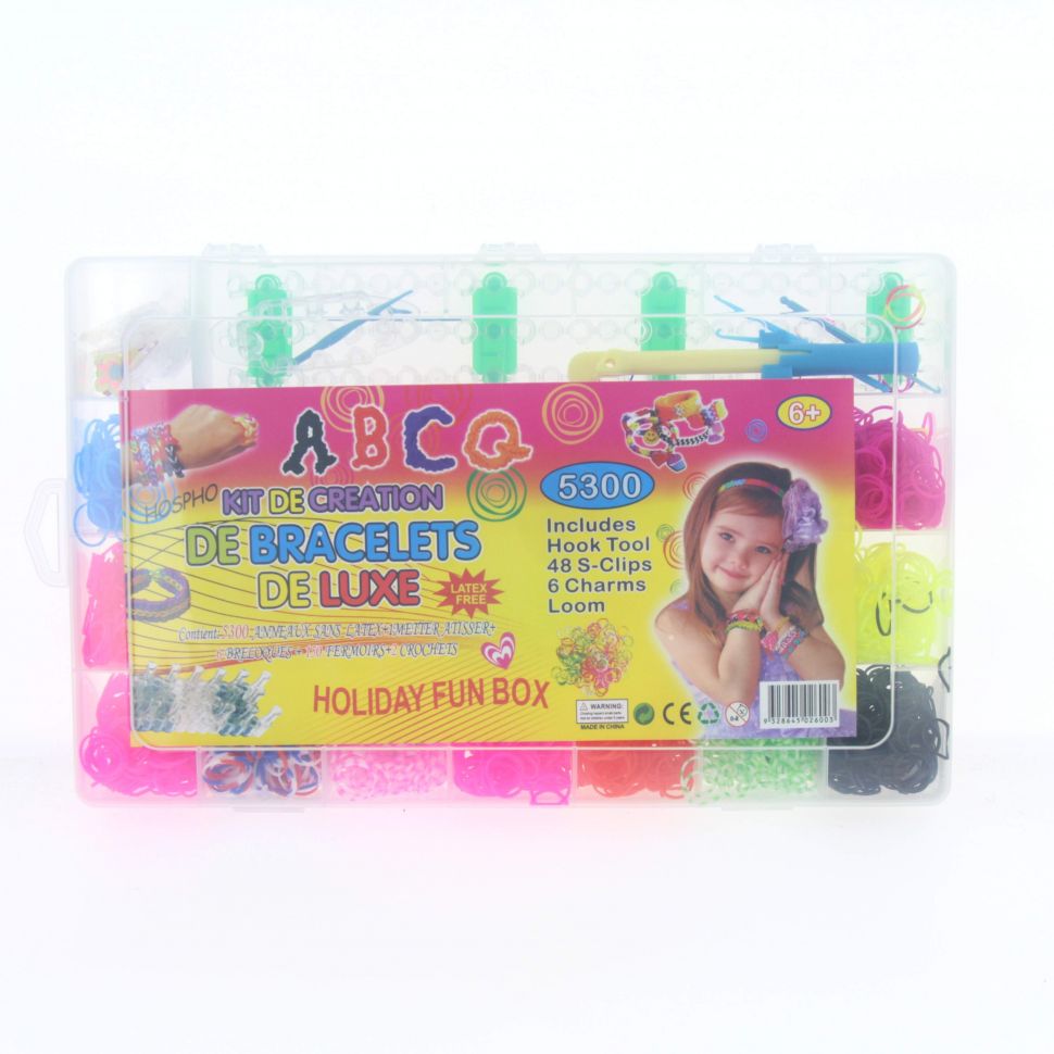 Pack DIY 5300 compatible rainbow loom, colorful loom band and other