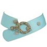 Ceinture 7 cm à boucle et boutons fleuris, 2850 bleu ciel 90 - 2853-9357