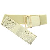 Studded Wide Waist Elasticated Woman Belt, ROSE