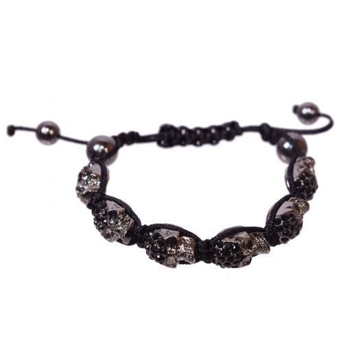 Bracelet Shamballa, 6 x Tête de mort,AOH-86 Noir-noir - 1862-4752