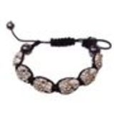 Bracelet Shamballa, 6 x Tête de mort,AOH-86 Noir-argent - 1862-4753