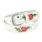 Embroidered Flowers Leather Women Belt, JESSY