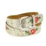 Embroidered Flowers Leather Women Belt, JESSY