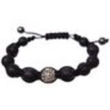 Bracelet shamballa 1 disco ball et perles noir, AOH-75 Noir - 1864-4762