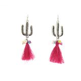 Boucles d'oreilles cactus et pompons ASSILA