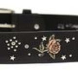 Embroidered Flowers Leather Women Belt, LANA