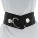 Wide Waist with Silver Buckle Elasticated Woman Belt ELVIRE