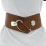 Wide Waist with Silver Buckle Elasticated Woman Belt ELVIRE