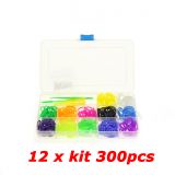 12 x Kit de creation 300 pcs compatible Rainbow loom, crazy loom, colorful loom and other