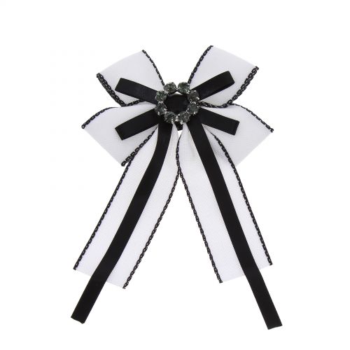 Strass Kristall Dangle Hochzeit Fliege Frauen Band Pre Tied Krawatte Brosche Pin Clip ECE