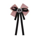 Broche, cravate Ruban femme, Noeud de papillon strasss TALY