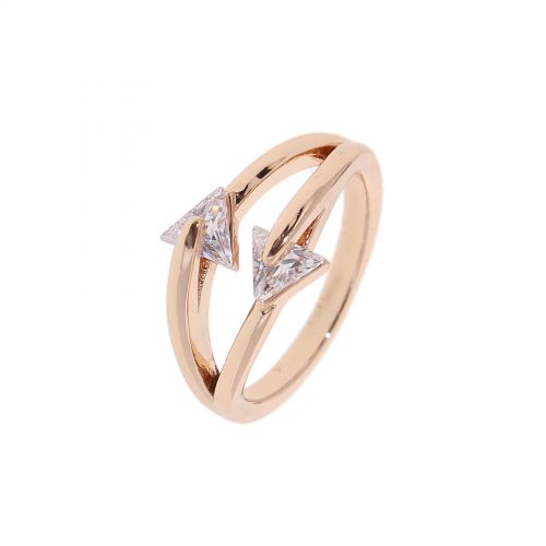 Kupferring Strass Zirconiumkristall golden mit gold GABIE