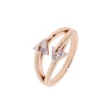 Copper Ring Rhinestone zirconium crystal golden with gold, GABIE