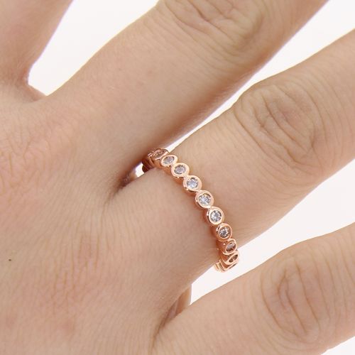 Copper Ring Rhinestone zirconium crystal golden with gold, WELINA