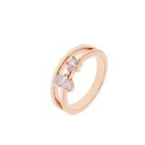 Copper Ring Rhinestone zirconium crystal golden with gold, DEFNE