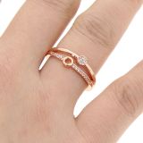 Copper Ring Rhinestone zirconium crystal golden with gold, SARIA