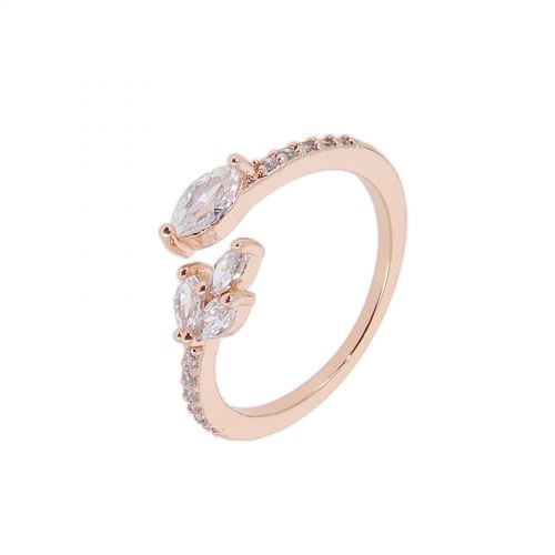 Anillo de cobre Diamante de imitación Cristal de Circonio dorado con oro, LUMI