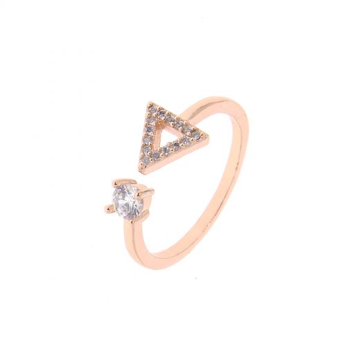 Copper Ring zirconium crystal golden with gold, SIDONIE