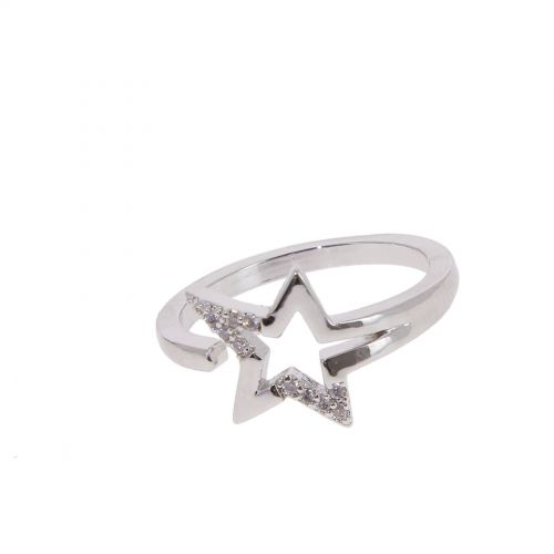 Anillo de cobre Estrella Cristal de Circonio dorado con oro, LEANNE