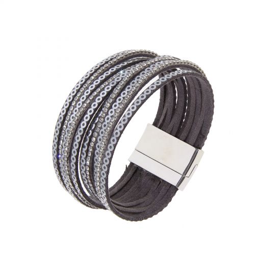 Pulsera brazalete de lentejuelas diamante de imitación LALOU