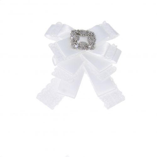 Rhinestone Crystal Dangle Wedding Party Bow Tie Ribbon Pre Tied, EMMIE