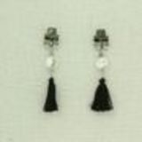 Boucles d'oreilles pompons et nacre Juno