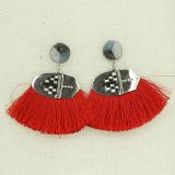 Boucles d'oreilles à pompons frange GEORGETTE