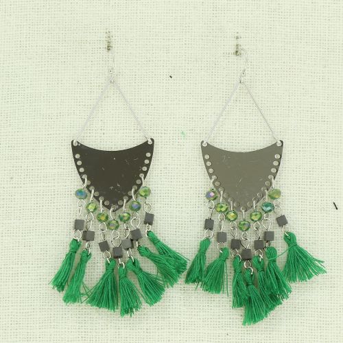 Hanging fringed tassel earrings, MARGAUX