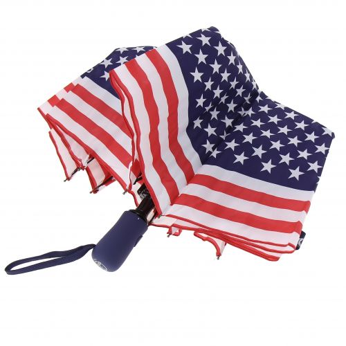 Regenschirm halbautomatisch windabweisend verstärkter Rahmen amerikanische Flagge LALY