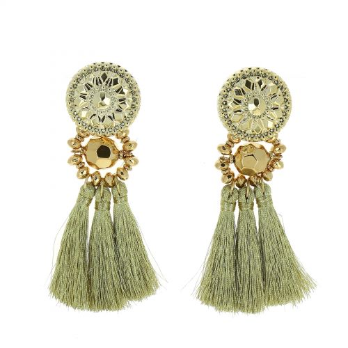 Boucles d'oreilles femme à pompons frange MELINA