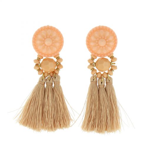 Boucles d'oreilles femme à pompons frange MELINA