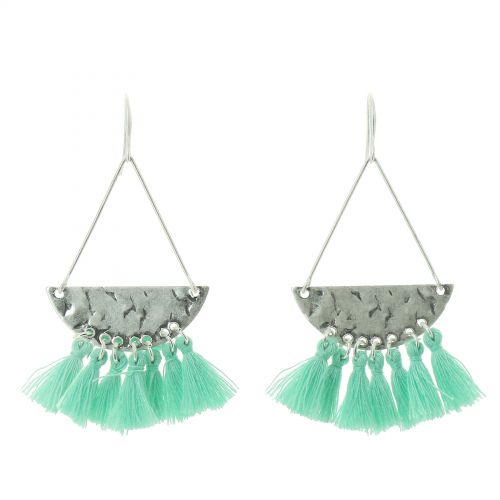 Boucles d'oreilles pendantes pompons à franges, OLIVIA