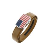 Ceinture cuir doublé cuir pour homme, drapeau americain STEVEN