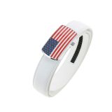 Ceinture cuir doublé cuir pour homme, drapeau americain STEVEN