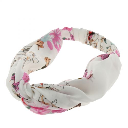 Damen Stirnband, Headband elastische Blume gedruckt PAULA