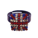 Bague carre, drapeau anglais