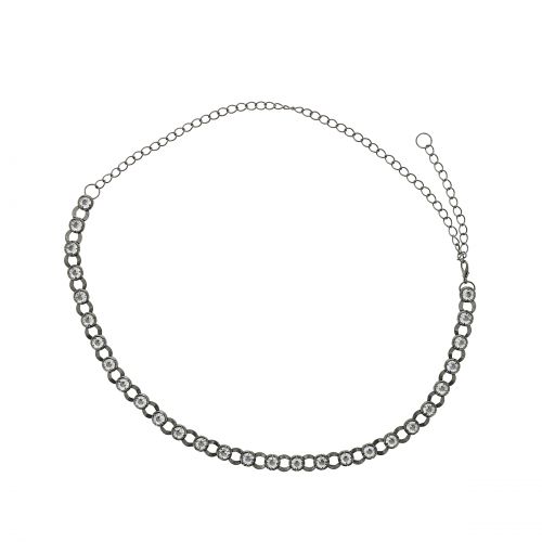 Cinturón de cadenas para mujer, Strass, ajustable, DIDO