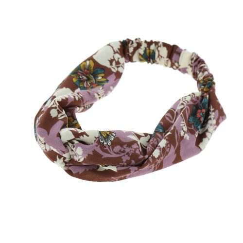 Damen Stirnband, Headband elastische Blume gedruckt KATI