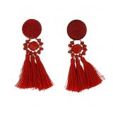 Boucles d'oreilles à pompons frange LEALA