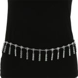 Ceinture chaîne pendantes à strass pour femme, taille réglable SALLY