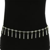 Ceinture chaîne pendantes à strass pour femme, taille réglable SALLY