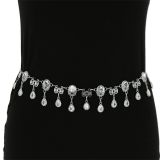 Ceinture chaîne pendantes à strass pour femme, taille réglable ALMA