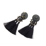 Hanging fringed tassel earrings, MELINA